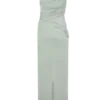 Vestido largo ajustado de un solo hombro Callen – Salvia