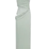 Vestido largo ajustado de un solo hombro Callen – Salvia