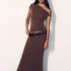 Vestido largo ajustado Kinsley con detalles metálicos – Chocolate Vestido largo ajustado Kinsley con detalles metálicos – Chocolate
