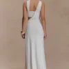 Vestido largo ajustado Lottie con abertura – Blanco Vestido largo ajustado Lottie con abertura – Blanco