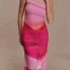 Vestido largo ajustado Roisin – Estampado Pink Sunset Vestido largo ajustado Roisin – Estampado Pink Sunset