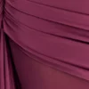 Vestido largo Asher Slinky de un solo hombro – Ciruela neutro
