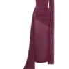 Vestido largo Asher Slinky de un solo hombro – Ciruela neutro