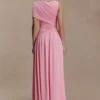 Vestido largo asimétrico Ayeshya – Rosa caramelo Vestido largo asimétrico Ayeshya – Rosa caramelo