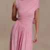Vestido largo asimétrico Ayeshya – Rosa caramelo Vestido largo asimétrico Ayeshya – Rosa caramelo