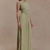 Vestido largo asimétrico ceñido Ayeshya – Salvia Vestido largo asimétrico ceñido Ayeshya – Salvia