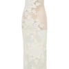 Vestido largo asimétrico Mandie de ganchillo hecho a mano – Blanco Vestido largo asimétrico Mandie de ganchillo hecho a mano – Blanco
