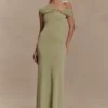Vestido largo asimétrico y ceñido Ashford – Salvia Vestido largo asimétrico y ceñido Ashford – Salvia