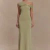 Vestido largo asimétrico y ceñido Ashford – Salvia Vestido largo asimétrico y ceñido Ashford – Salvia