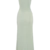 Vestido largo Beck con escote pronunciado y detalles florales – Basil