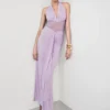 Vestido largo Bonnie de gasa y encaje – Lila Vestido largo Bonnie de gasa y encaje – Lila