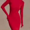 Vestido largo con aberturas Kiyah – Rojo