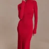 Vestido largo con aberturas Kiyah – Rojo