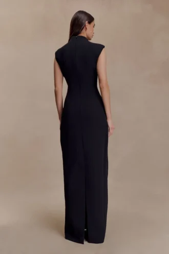 Vestido largo con aberturas Michelle – Negro