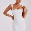 Vestido largo con aberturas y lentejuelas Adoria – Blanco