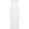 Vestido largo con aberturas y lentejuelas Adoria – Blanco