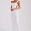 Vestido largo con aberturas y lentejuelas Adoria – Blanco
