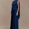 Vestido largo con capa de jersey Emory – Azul marino Vestido largo con capa de jersey Emory – Azul marino