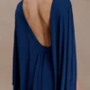 Vestido largo con capa de jersey Emory – Azul marino Vestido largo con capa de jersey Emory – Azul marino