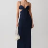 Vestido largo con copas de Denim Amila – Azul índigo Vestido largo con copas de Denim Amila – Azul índigo