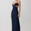 Vestido largo con copas de Denim Amila – Azul índigo Vestido largo con copas de Denim Amila – Azul índigo