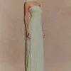 Vestido largo con pañuelo de gasa Caira – Salvia Vestido largo con pañuelo de gasa Caira – Salvia