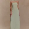 Vestido largo con pañuelo de gasa Caira – Salvia Vestido largo con pañuelo de gasa Caira – Salvia
