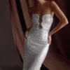 Vestido largo de lentejuelas Makari – Blanco Vestido largo de lentejuelas Makari – Blanco