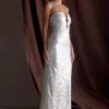 Vestido largo de lentejuelas Makari – Blanco Vestido largo de lentejuelas Makari – Blanco