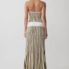 Vestido largo de punto a rayas Joyce – Caqui/Marfil Vestido largo de punto a rayas Joyce – Caqui/Marfil