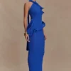 Vestido largo de punto con cuello halter Caprice – Cobalto Vestido largo de punto con cuello halter Caprice – Cobalto