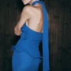 Vestido largo de punto con cuello halter Caprice – Cobalto Vestido largo de punto con cuello halter Caprice – Cobalto