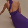 Vestido largo de punto con cuello halter Melodie – Morado Vestido largo de punto con cuello halter Melodie – Morado