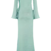 Vestido largo de punto con lurex Sandrine – Azul turquesa Vestido largo de punto con lurex Sandrine – Azul turquesa
