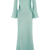 Vestido largo de punto con lurex Sandrine – Azul turquesa Vestido largo de punto con lurex Sandrine – Azul turquesa