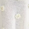 Vestido largo de punto con rosas y hombros descubiertos Kiki – Marfil