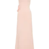 Vestido largo de punto con un solo hombro y estampado floral «Paloma» – Rosa bebé
