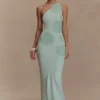 Vestido largo de punto de ganchillo Teneika – Azul claro