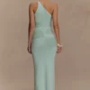 Vestido largo de punto de ganchillo Teneika – Azul claro