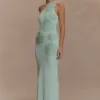 Vestido largo de punto de ganchillo Teneika – Azul claro