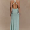 Vestido largo de punto Ellington con lentejuelas – Lagoon