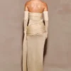 Vestido largo de punto metalizado Ingrid – Bronce Vestido largo de punto metalizado Ingrid – Bronce