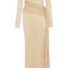 Vestido largo de punto metalizado Ingrid – Bronce Vestido largo de punto metalizado Ingrid – Bronce