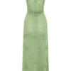 Vestido largo de punto metalizado Suki – Verde pastel