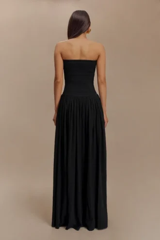 vestido largo fruncido de algodn maureen negro 2 330x495 - Vestido largo fruncido de algod&oacute;n Maureen - Negro