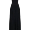 Vestido largo fruncido de algodón Maureen – Negro Vestido largo fruncido de algodón Maureen – Negro