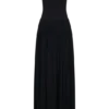 Vestido largo fruncido de algodón Maureen – Negro Vestido largo fruncido de algodón Maureen – Negro