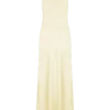 Vestido largo halter de satén Bella – Limón Vestido largo halter de satén Bella – Limón
