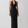 Vestido largo Hana Slinky Plunge – Negro Vestido largo Hana Slinky Plunge – Negro
