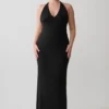 Vestido largo Hana Slinky Plunge – Negro Vestido largo Hana Slinky Plunge – Negro